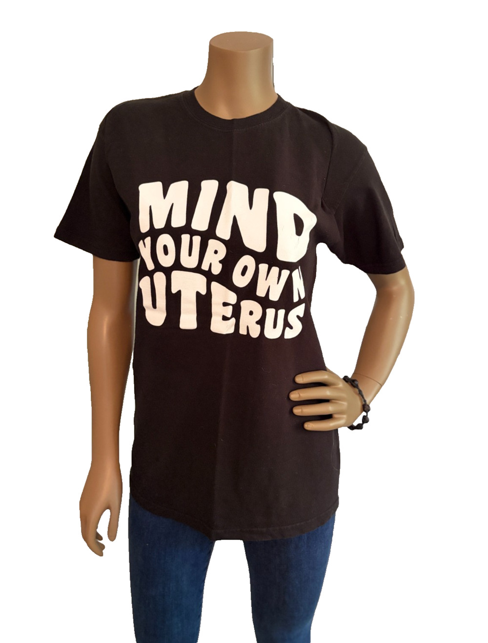 Mind Your Own Uterus T-Shirt Femtech Apparel Medium Black Feminist Pro Choice